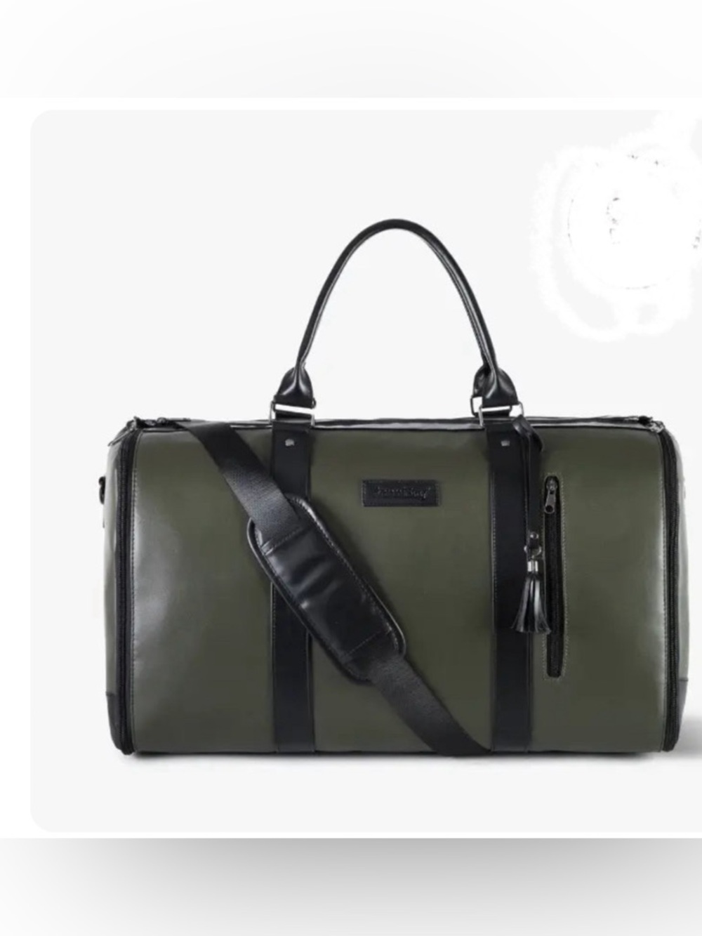 Women’s Jenni Olive Green Weekender Duffel Bag with Black Trim